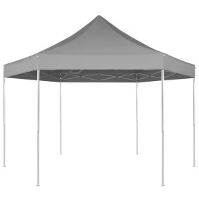 Hexagonal Pop-Up Foldable Marquee Gray 11.8'x10.2'
