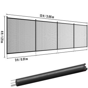 VEVOR Pool Fence, 4 x 12 FT Pool Fences for Inground Pools, Removable Child Safety Pool Fencing, Easy DIY Installation Swimming Pool Fence, 340gms Tes