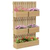 Outsunny 5 Box Raised Garden Bed with Trellis for Vine Flowers & Climbing Plants, 39" Tall Wall-Mounted Wood Planter Box Set with Adjustable Height, D