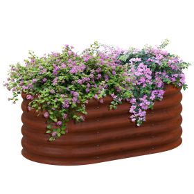Outsunny 3.5' x 2' x 1.4' Galvanized Raised Garden Bed Kit, Outdoor Metal Elevated Planter Box with Safety Edging, Easy DIY Stock Tank for Growing Flo