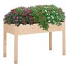 Outsunny Raised Garden Bed with Legs, 48" x 22" x 30", Elevated Wooden Planter Box, Self-Draining with Bed Liner for Vegetables, Herbs, and Flowers Ba