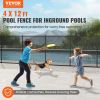 VEVOR Pool Fence, 4 x 12 FT Pool Fences for Inground Pools, Removable Child Safety Pool Fencing, Easy DIY Installation Swimming Pool Fence, 340gms Tes
