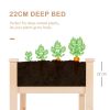 Outsunny Raised Garden Bed with Legs, 48" x 22" x 30", Elevated Wooden Planter Box, Self-Draining with Bed Liner for Vegetables, Herbs, and Flowers Ba