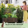 Outsunny Raised Garden Bed with Trellis for Climbing Plants, Vegetable, Grape Vines, Wood Planter with Legs, Drainage Holes and Filter for Outdoor Gar
