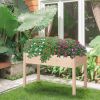 Outsunny Raised Garden Bed with Legs, 48" x 22" x 30", Elevated Wooden Planter Box, Self-Draining with Bed Liner for Vegetables, Herbs, and Flowers Ba