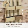 Outsunny 5 Box Raised Garden Bed with Trellis for Vine Flowers & Climbing Plants, 39" Tall Wall-Mounted Wood Planter Box Set with Adjustable Height, D