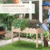 Outsunny Raised Garden Bed with Legs, 48" x 22" x 30", Elevated Wooden Planter Box, Self-Draining with Bed Liner for Vegetables, Herbs, and Flowers Ba