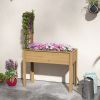 Outsunny Raised Garden Bed with Trellis for Climbing Plants, Elevated Wood Planter with Drainage Holes, Filter and Legs for Vegetable, Flowers, Natura