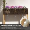 Outsunny Raised Garden Bed with Trellis for Climbing Plants, Elevated Wood Planter with Drainage Holes, Filter and Legs for Vegetable, Flowers, Natura