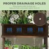 Outsunny Raised Garden Bed with Trellis for Climbing Plants, Vegetable, Grape Vines, Wood Planter with Legs, Drainage Holes and Filter for Outdoor Gar