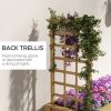 Outsunny Raised Garden Bed with Trellis for Climbing Plants, Elevated Wood Planter with Drainage Holes, Filter and Legs for Vegetable, Flowers, Natura