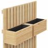 Outsunny 5 Box Raised Garden Bed with Trellis for Vine Flowers & Climbing Plants, 39" Tall Wall-Mounted Wood Planter Box Set with Adjustable Height, D