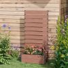 Outsunny Raised Garden Bed with Trellis for Climbing Plants, Planter Box with Drainage Gap, Freestanding Trellis Planter for Outdoor, Patio, Deck, 28.